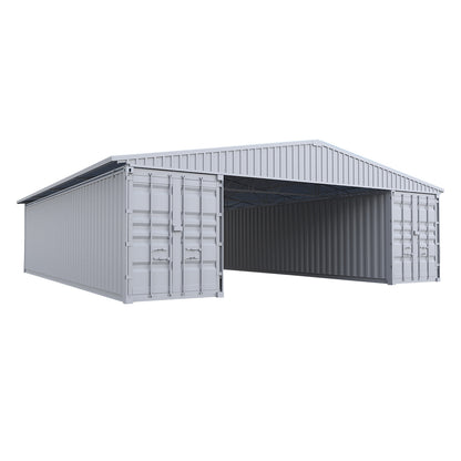 W60'xL40'xH9' Steel Shipping Container Roof Kit-1