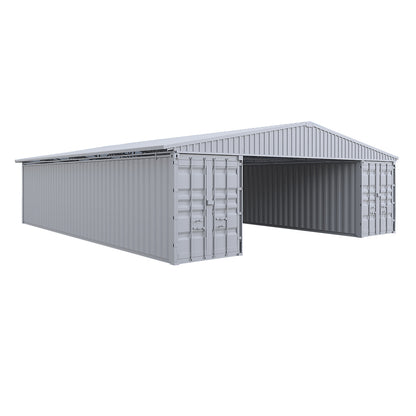 W60'xL40'xH9' Steel Shipping Container Roof Kit-3