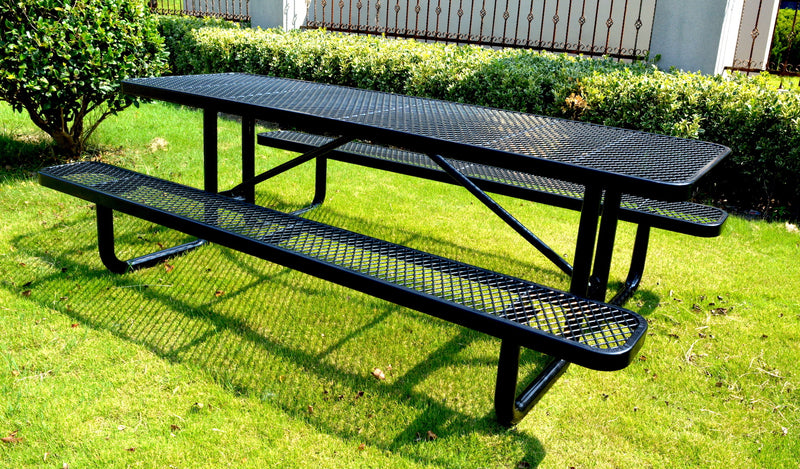 Chery Industrial 8' Rectangular Picnic Table, Expanded Metal