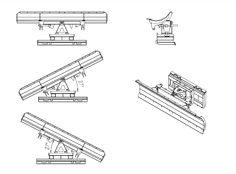 86'' Hydraulic Snow Plow Dimension