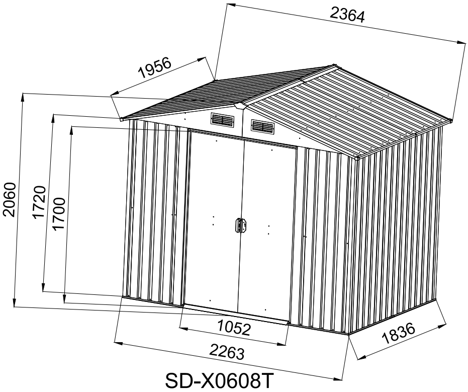 [CLEARANCE] 8'x6' Premium Garden Metal Shed