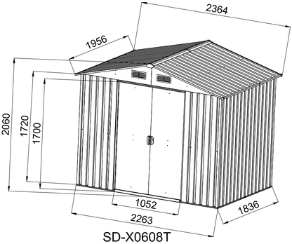 [CLEARANCE] 8'x6' Premium Garden Metal Shed