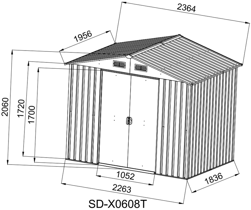 [CLEARANCE] 8'x6' Premium Garden Metal Shed