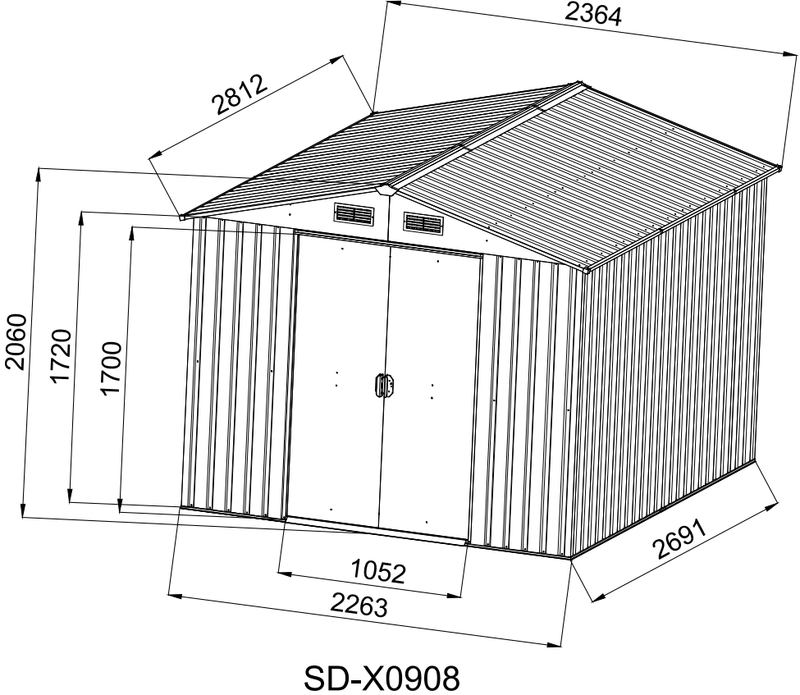[CLEARANCE] 9'x8' Premium Garden Metal Shed