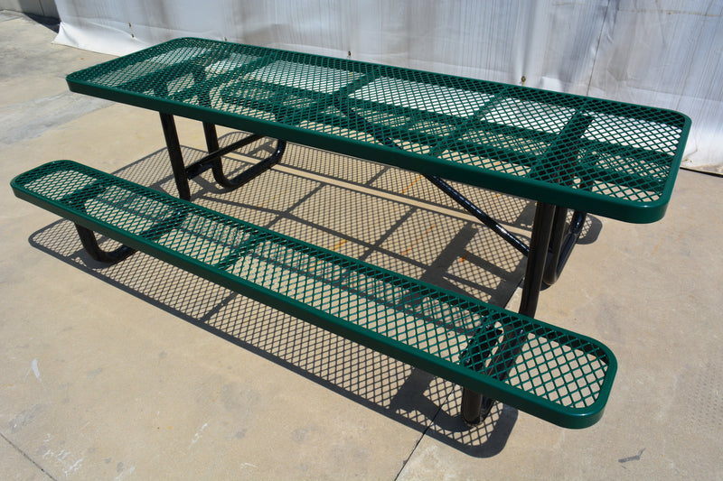 Chery Industrial 8' Rectangular Picnic Table, Expanded Metal