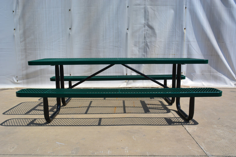 Chery Industrial 8' Rectangular Picnic Table, Expanded Metal